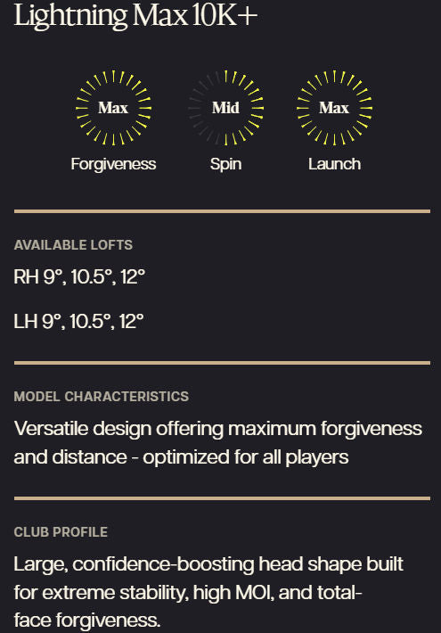 PXG LIGHTNING MAX 10K+ DRIVER