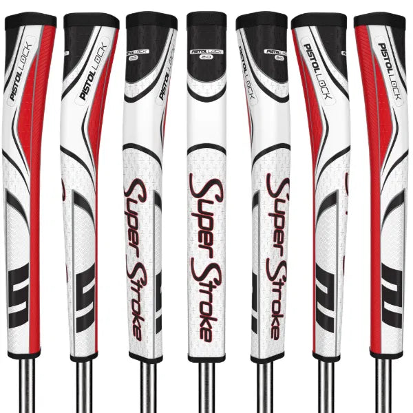 SuperStroke ZENERGY Pistol Lock 2.0 Golf Putter Grip White/Red