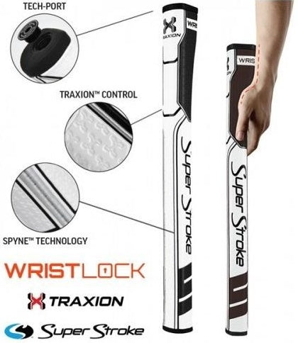 SuperStroke ZENERGY WristLock Golf Putter Grip White/Blue
