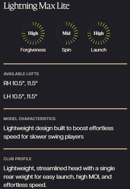 PXG LIGHTNING MAX LITE DRIVER