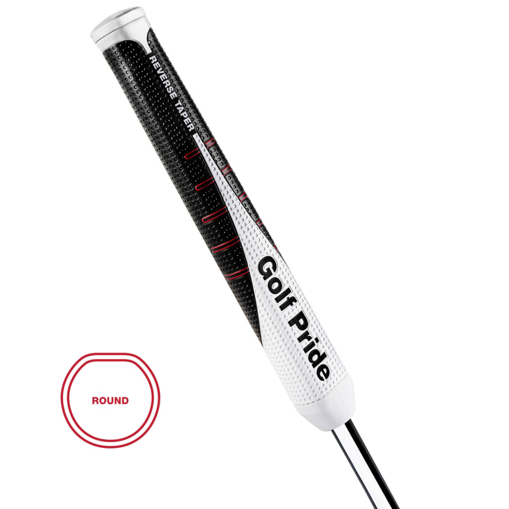 Golf Pride Reverse Taper Round Putter Grip (Black/White/Red)