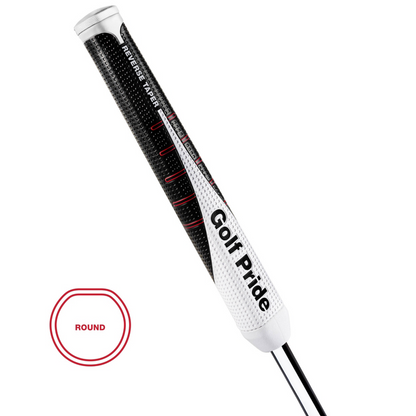 Golf Pride Reverse Taper Round Putter Grip (Black/White/Red)