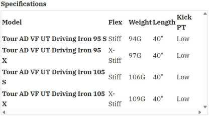 Graphite Design Tour VF Utility Driving Iron 105 .355"