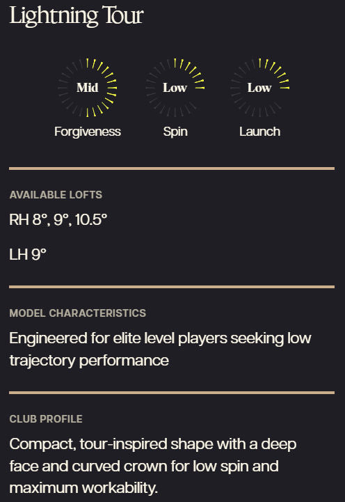 PXG LIGHTNING TOUR DRIVER