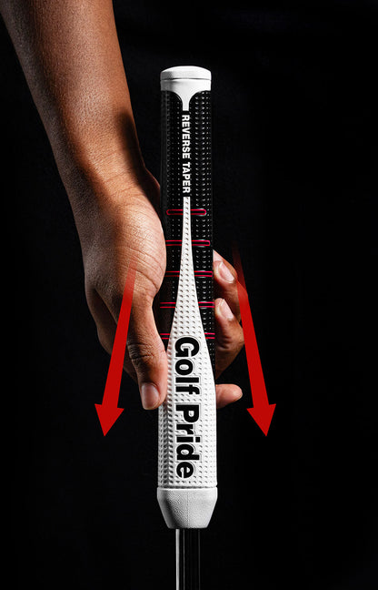Golf Pride Reverse Taper Flat Putter Grip (Black/White/Red)