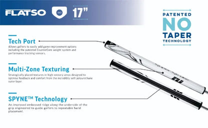 SuperStroke ZENERGY FLATSO 17" Golf Putter Grip White/Black