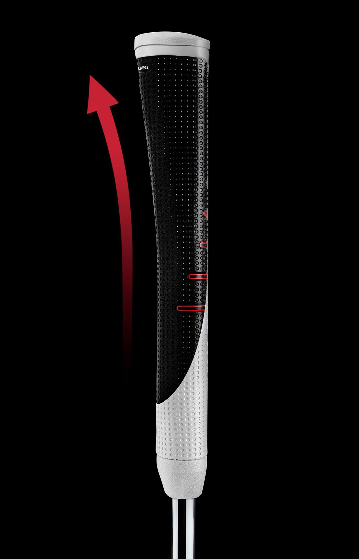 Golf Pride Reverse Taper Pistol Putter Grip (Black/White/Red)