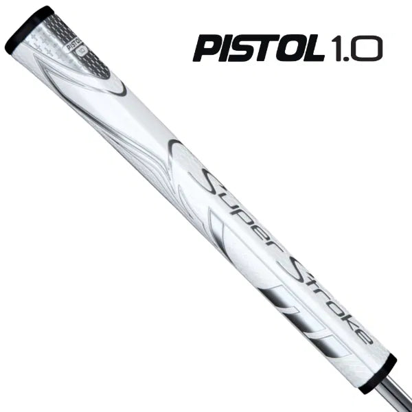 SuperStroke ZENERGY Pistol 1.0 Golf Putter Grip White/Silver