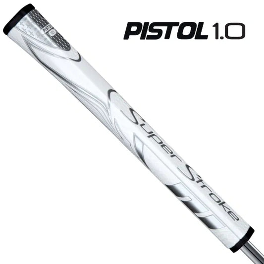 SuperStroke ZENERGY Pistol 1.0 Golf Putter Grip White/Silver
