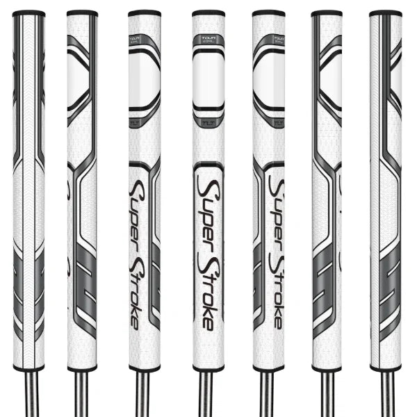 SuperStroke ZENERGY TLT OFF-AXIS Pistol 2.0 XL Putter Grip White/Silver (RH)